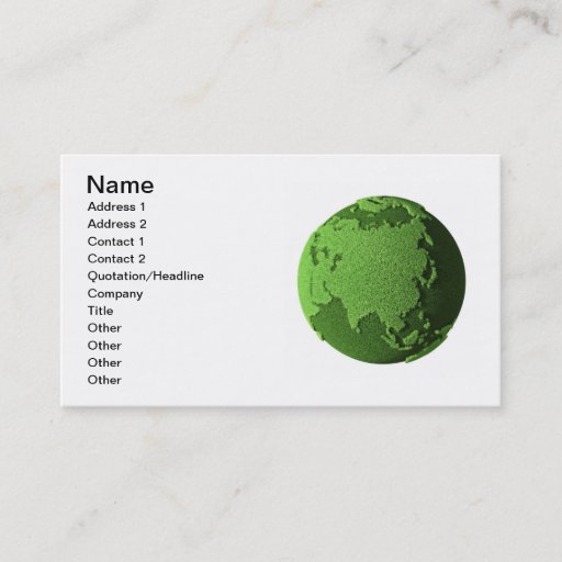 Customizable Grass Globe - Asia Business Cards