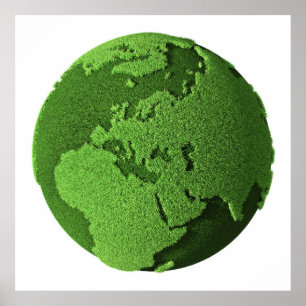 Grass Globe - Europe Poster