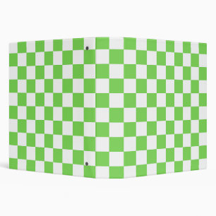 Grass green checkered  3 ring binder