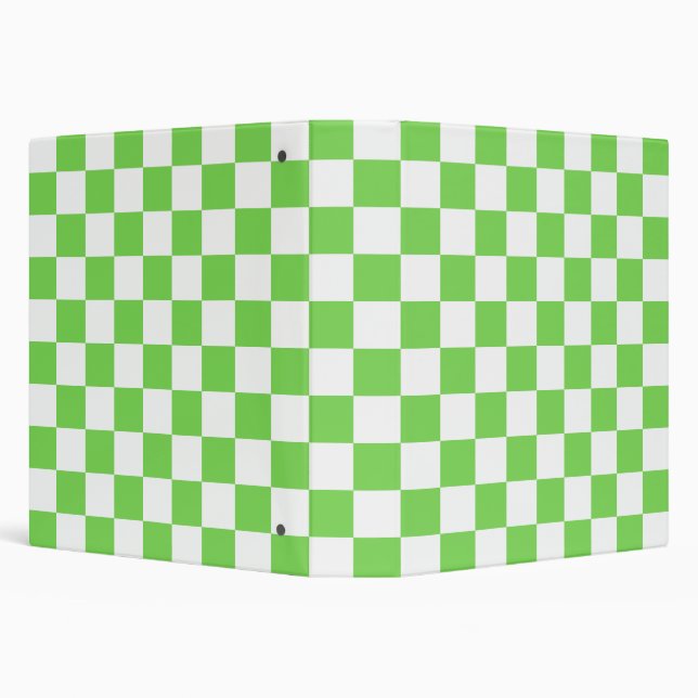 Grass green checkered  3 ring binder (Background)