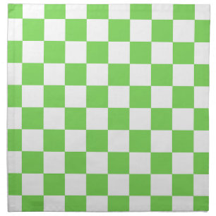 Grass green checkered cloth napkin