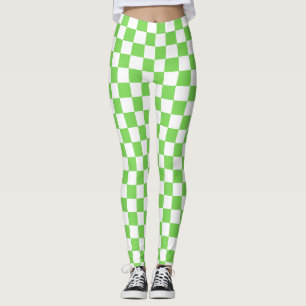 Grass green checkered leggings