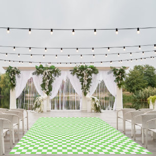 Grass green checkered outdoor rug