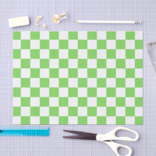 Grass green checkered tissue paper
