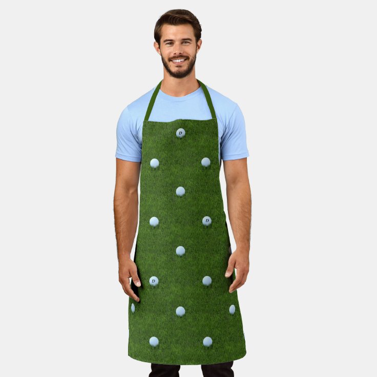 Grass Green Golf Ball Pattern Apron for Golfers Zazzle