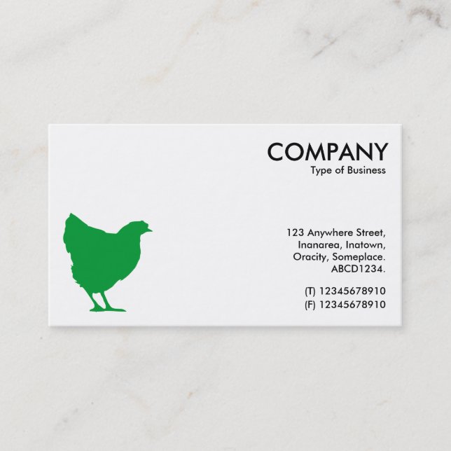 Grass Green Hen Symbol - White Business Card (Front)