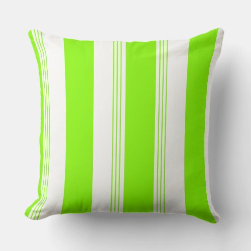 Grass Green Reversible Candy Stripe  Solid Pillow