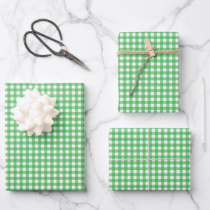 Grass Green Simple Plaid Wrapping Paper Sheets