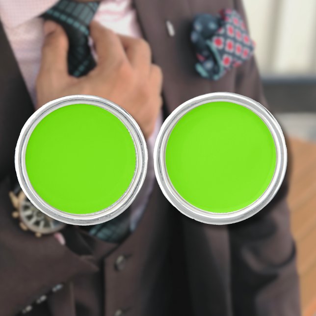 Grass Green Solid Color | Classic | Elegant Cufflinks (Creator Uploaded)