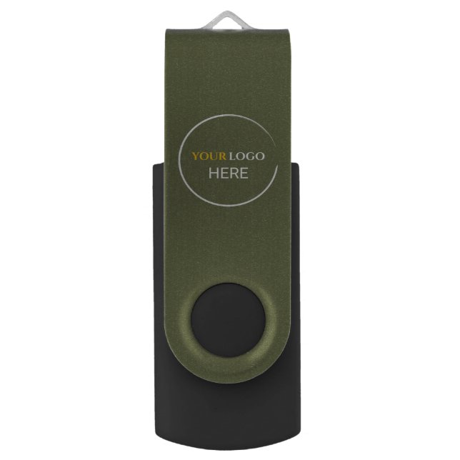 Grass Green USB Swivel Flash Drive (Front Vertical)