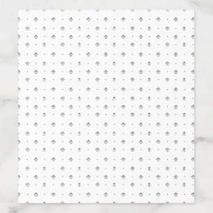 Grass Green & White Botanical Block Print Wedding Envelope Liner