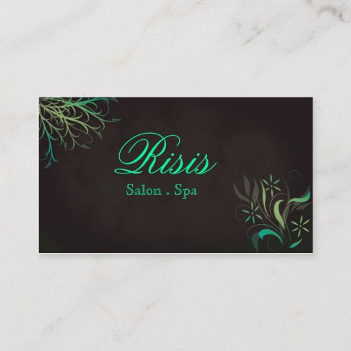 Customizable Grass Green Yellowish Card Salon Spa Business Card