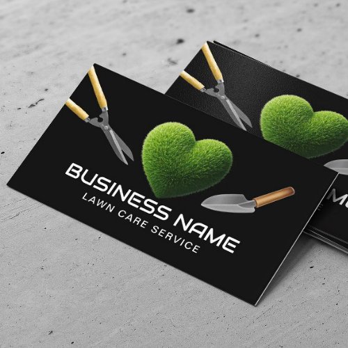 Grass Heart Professional Lawn Care  Landscaping Business Card