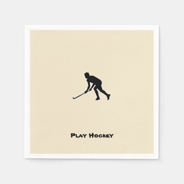 Grass Hockey Player Paper Napkins (Front)