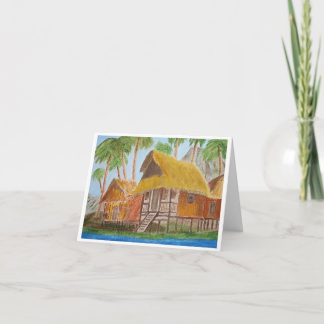 Grass Huts Card (Front)