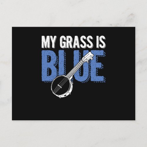 Grass Is Blue Banjo Bluegrass Country Music Gift Postcard