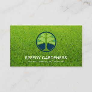 Grass   Landscaper Tree Icon Business Card