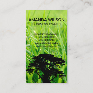Grass Landscaping Gardener Business Card