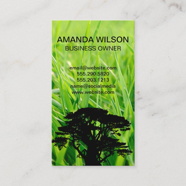 Grass | Landscaping | Gardener Business Card (Front)