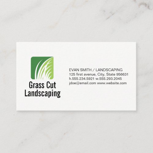 Grass Landscaping Logo Business Card
