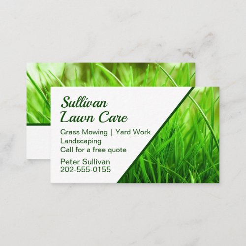 Grass Lawn Care Mowing Business Business Card