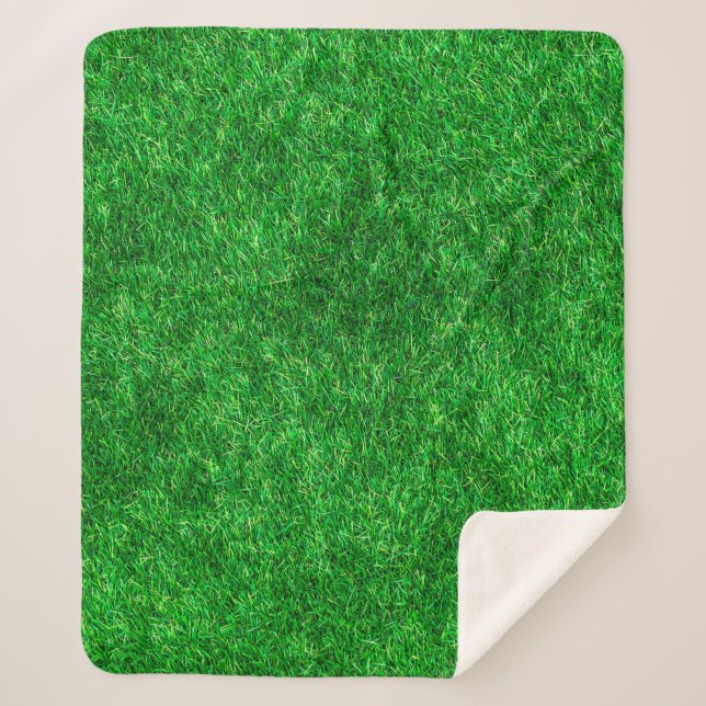 Grass lawn garden park ground sherpa blanket (Front)