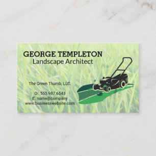 Grass Lawn Mower Landscaping Industry Business Card