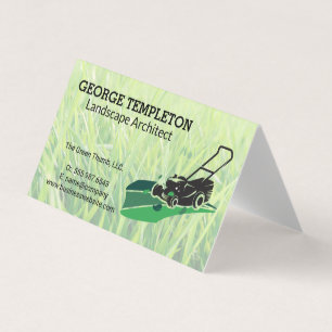 Grass Lawn Mower Landscaping Industry Business Card