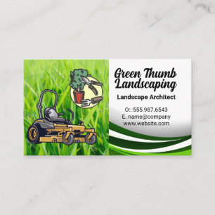 Grass Lawn Mower Landscaping Tools Business Card