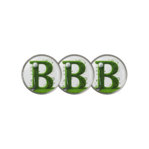 Grass Letter Golf Theme With Balls And Clubs Ball Marker