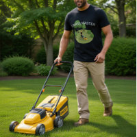 Grass Master Funny Lawn Mowing Men's T-Shirt