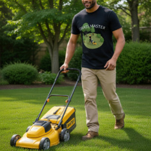 Grass Master Funny Lawn Mowing Men's T-Shirt