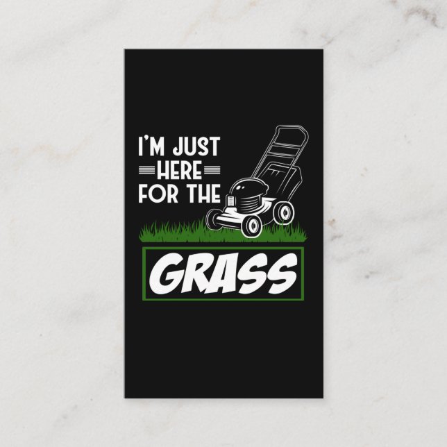 Grass Mowing Lawn Care Funny Lawn Mower Business Card (Front)