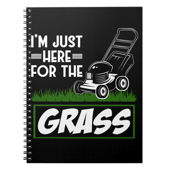Grass Mowing Lawn Care Funny Lawn Mower Notebook (Front)