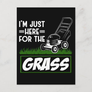 Grass Mowing Lawn Care Funny Lawn Mower Postcard