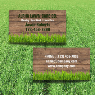Grass Mowing Yard Lawn Care Landscape Landscaping Business Card