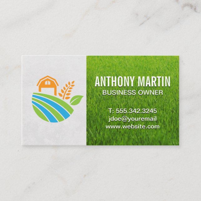 Grass Natural | Farmhouse Icon Business Card (Front)