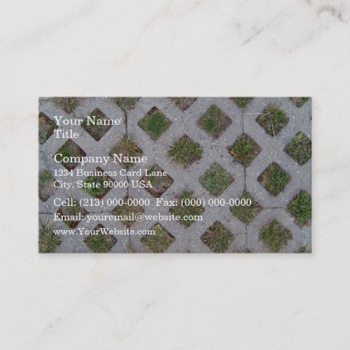 Grass Paver With Checkered Pattern Business Card