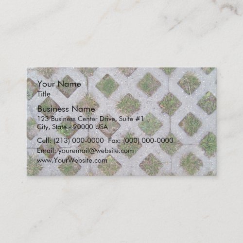 Grass Paver With Checkered Pattern Business Card