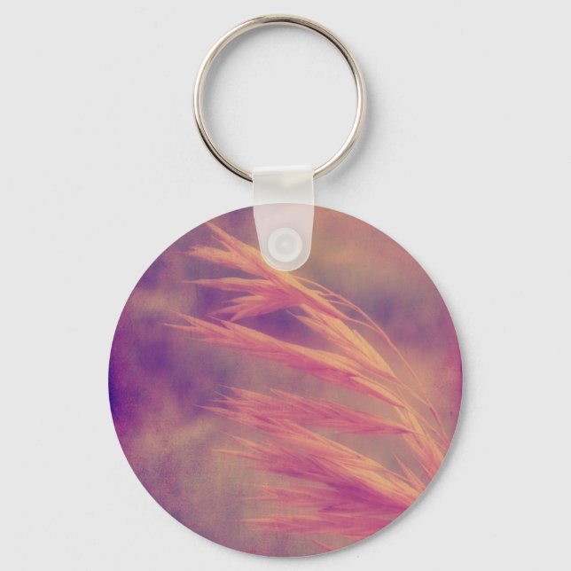 Grass Seed Purple Haze Digital Art Keychain (Front)
