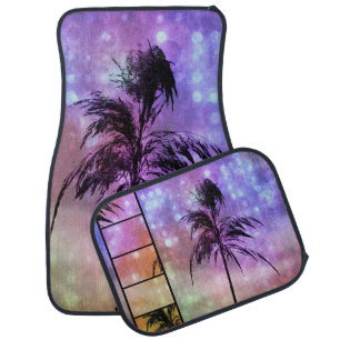 Grass Sparkle Purple N Orange Car Mats