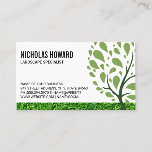 Grass  Stylized Tree Business Card