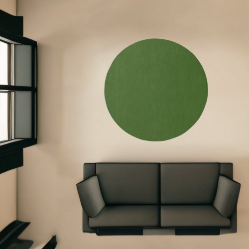 Grass Tree Dark Green solid color plain round Rug