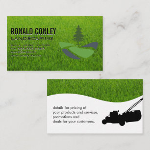 Grass Tree Lawn Mower Equipment Business Card