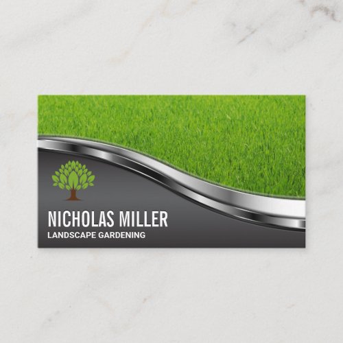 Grass  Tree Logo Business Card