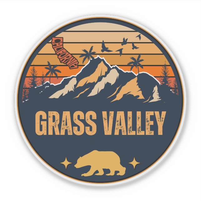 Grass Valley, California Sticker (Front)