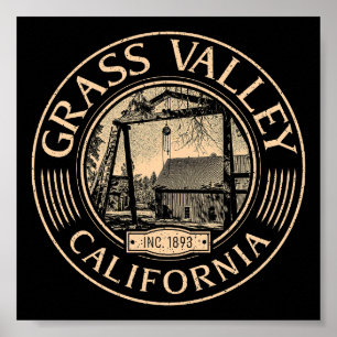 GRASS VALLEY CALIFORNIA VINTAGE - EMPIRE MINE POSTER