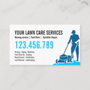 Grass Yard Lawn Mowing Care Gardening Landscaping Business Card