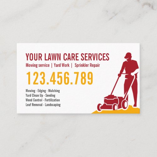 Grass Yard Lawn Mowing Care Gardening Landscaping  Business Card