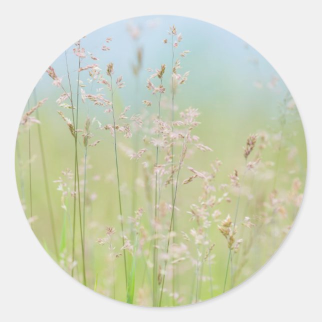 Grasses in motion classic round sticker (Front)